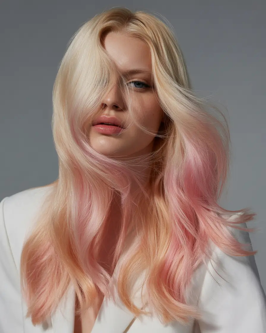 spring Hair Color Ideas to Look Younger Soft Blonde with Rosy Pastel Melt