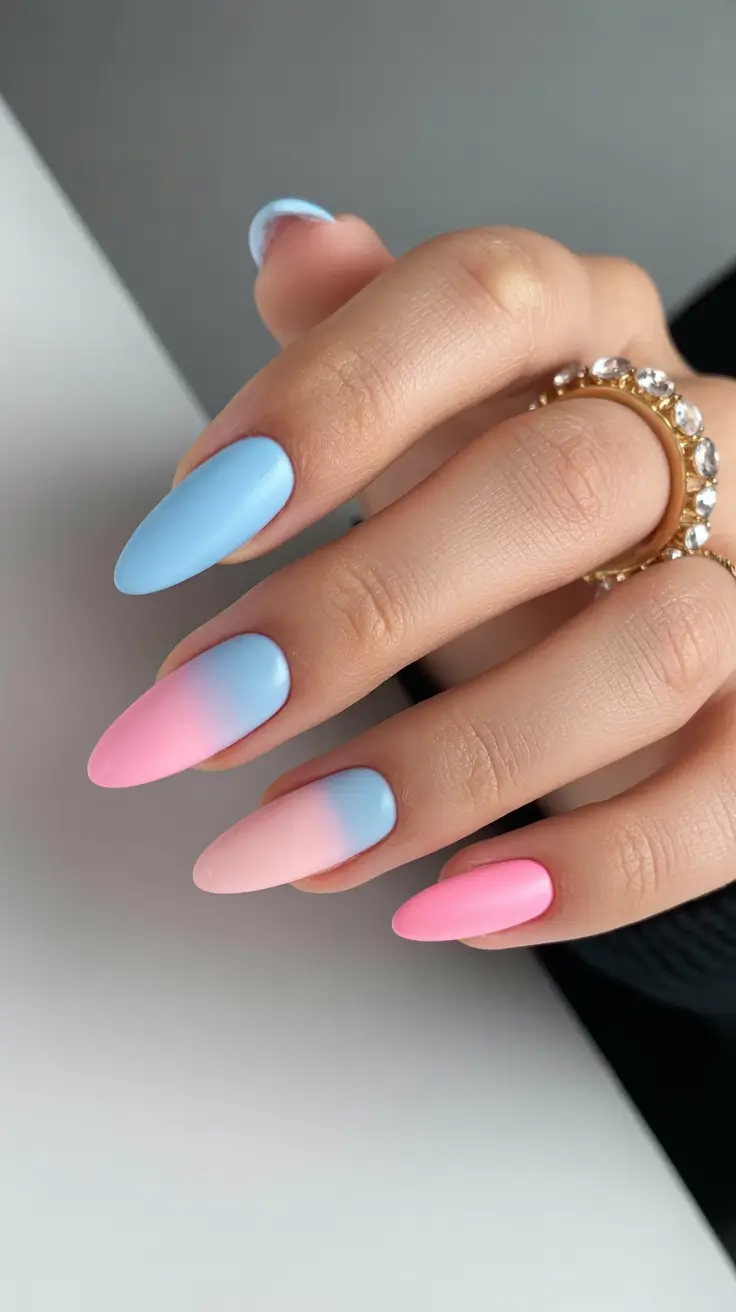 spring nails acrylic Dreamy Blue Ombre Acrylics That Feel Like Spring Air