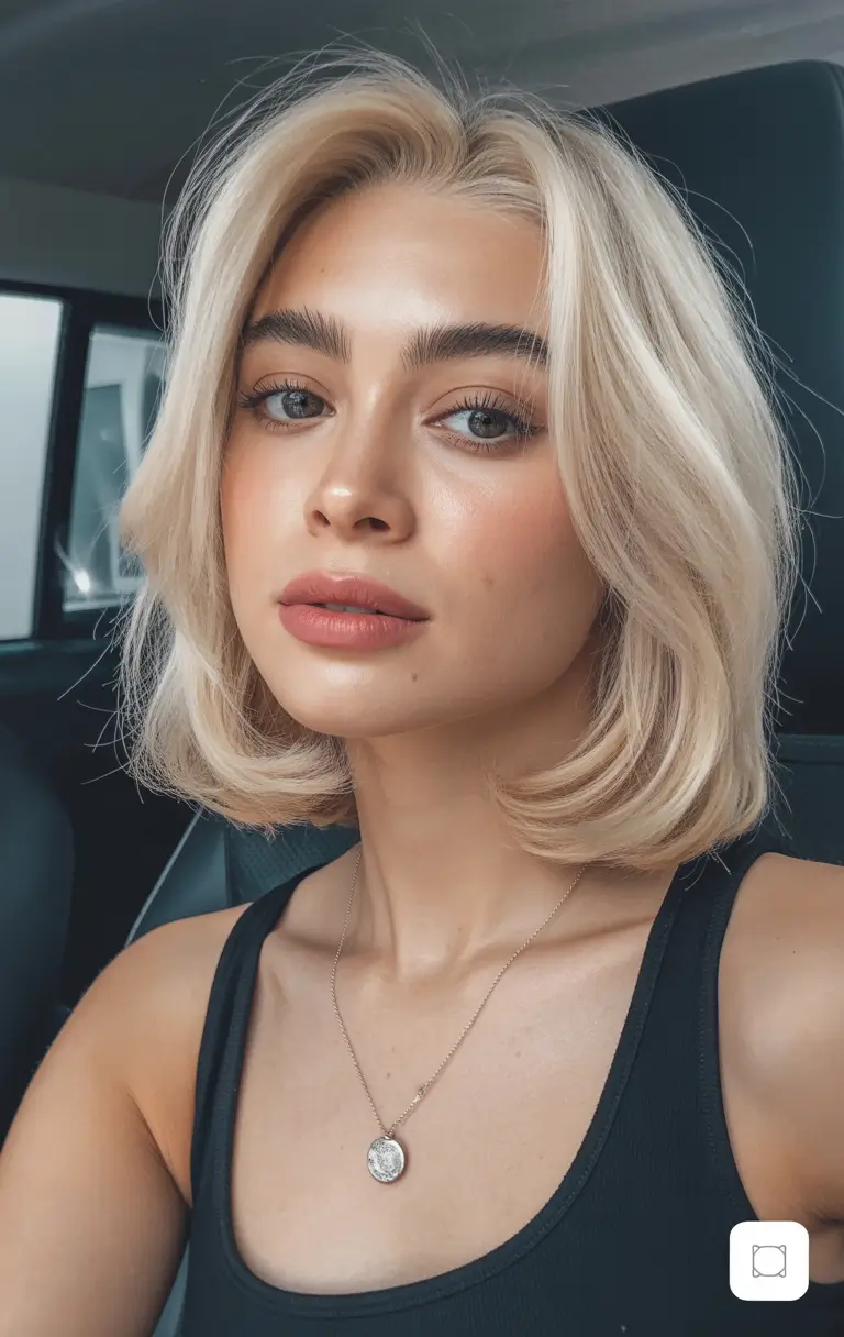 spring bob haircut The Soft Champagne Bob With Flipped Ends