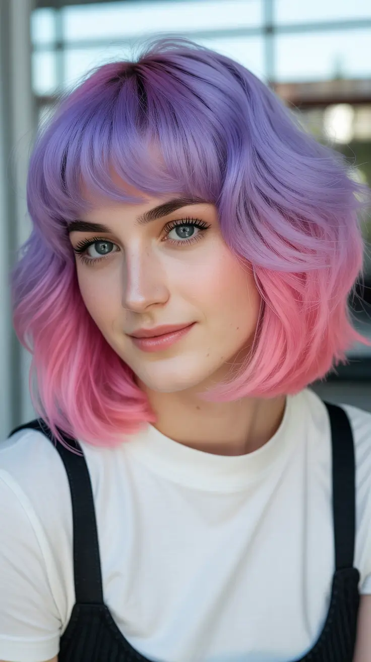 spring bob haircut The Pastel Ombre Bob With Micro Fringe Energy