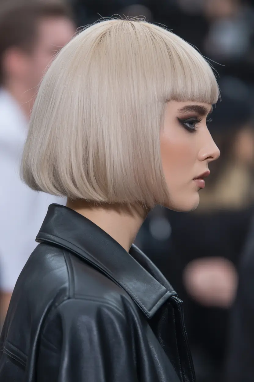 spring bob haircut The Ice Blonde Precision Bob