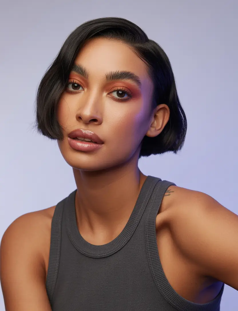 spring bob haircut The Sleek Side-Part Bob With Minimalist Cool