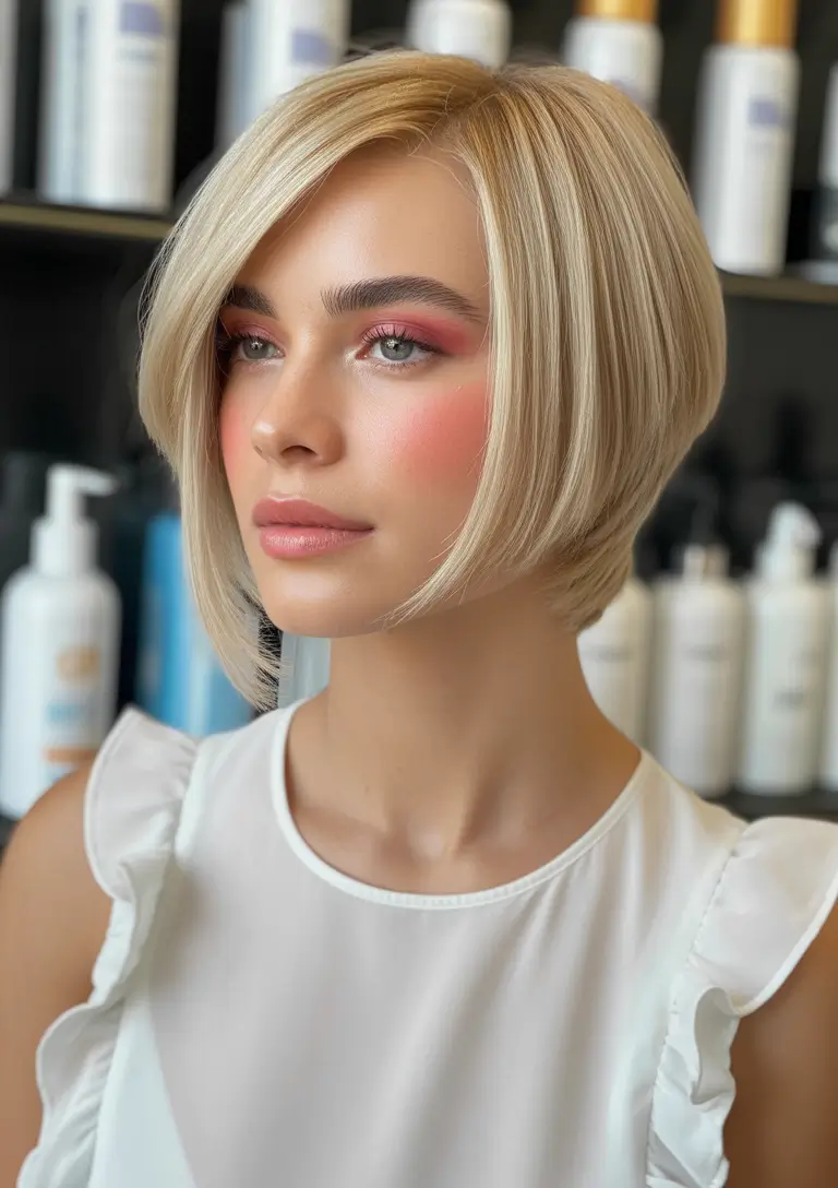 spring bob haircut The Classic Blonde Bob With a Soft Side Sweep