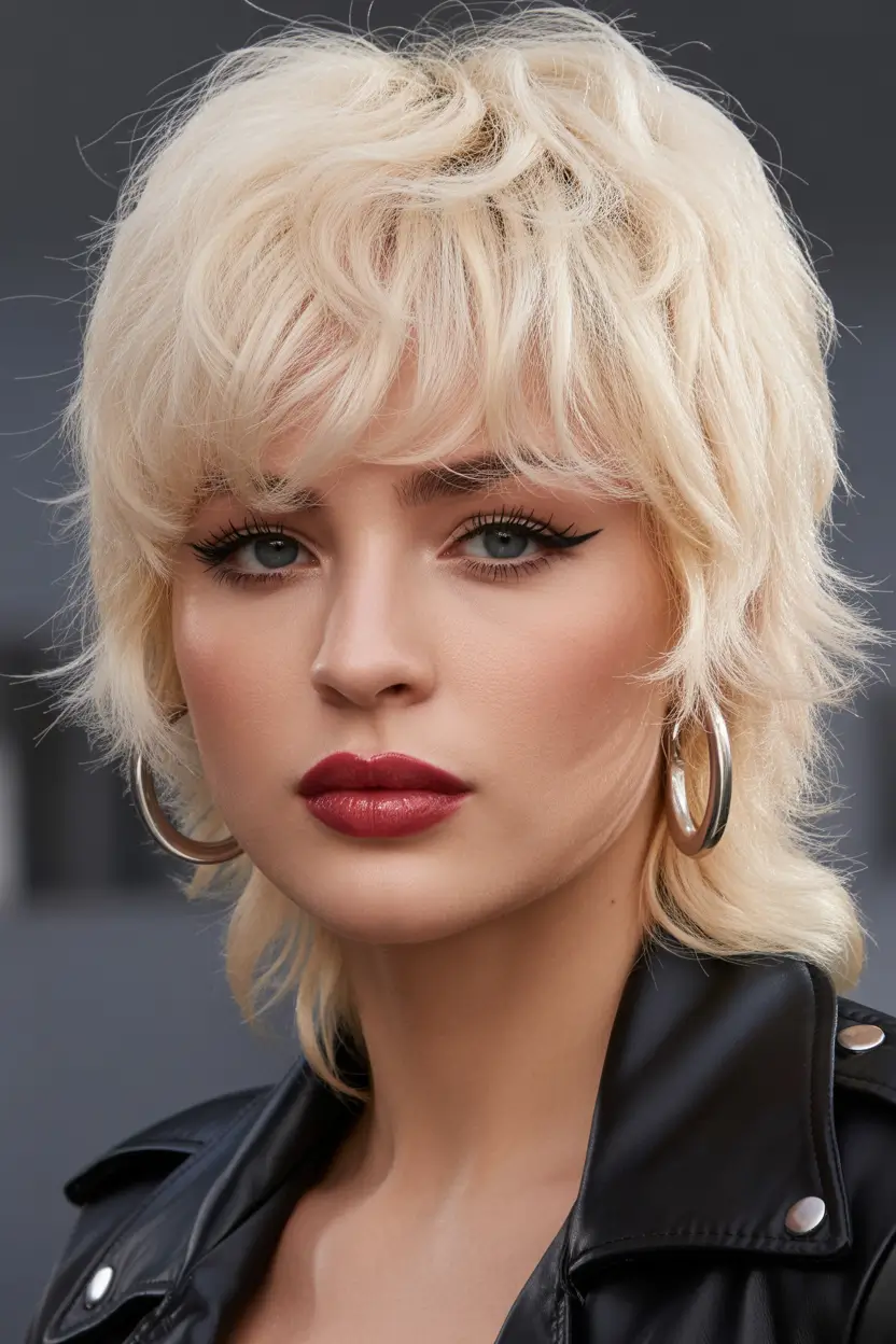 spring shag hairstyle Retro Blonde Energy - Short Layered Shag with Soft Volume