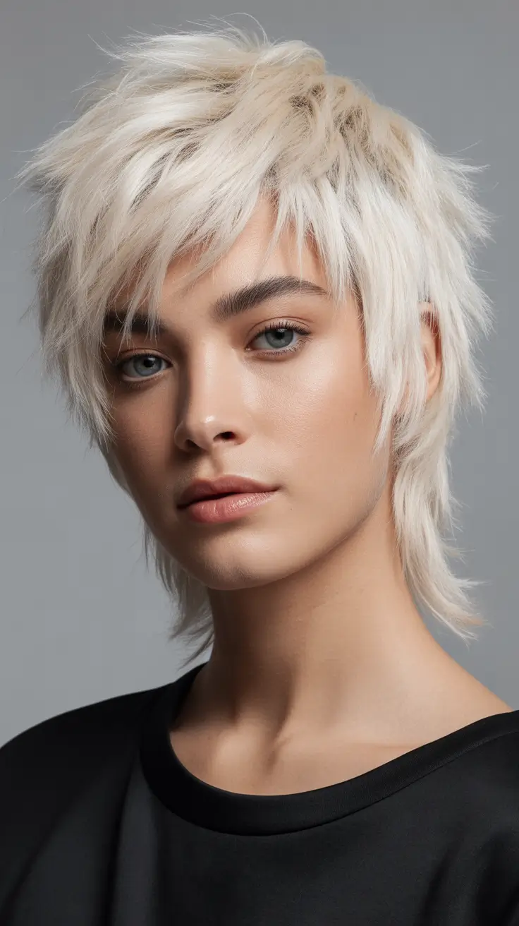spring short haircut Platinum Shaggy Wolf With Airy Layers And Soft Rebellion