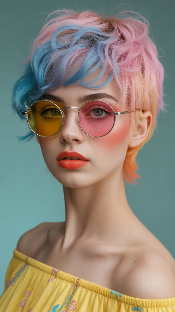 spring short haircut Pastel Cotton-Candy Crop With A Playful 90s Twist