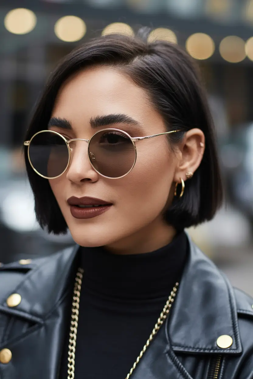 spring short haircut Sleek Short Bob With Side Part And Quiet Luxury Finish