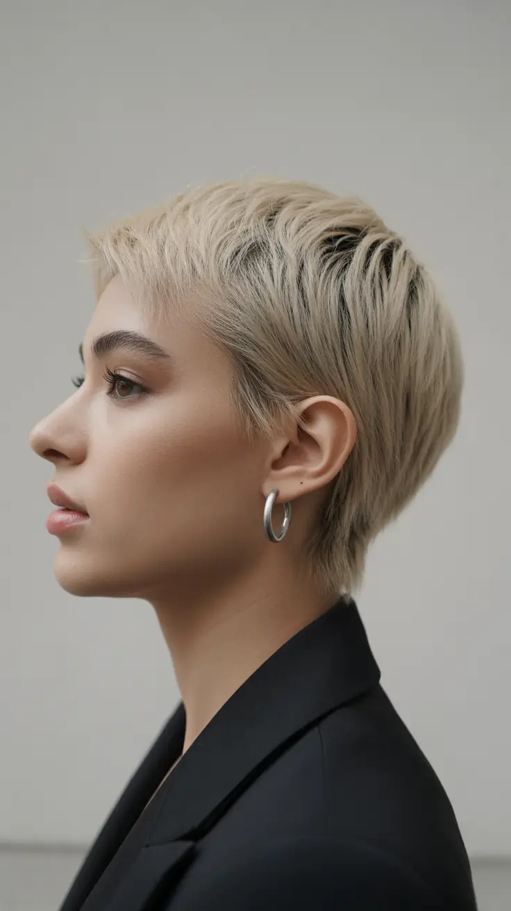 spring short haircut Classic Blonde Pixie With Soft Graduation And Quiet Confidence