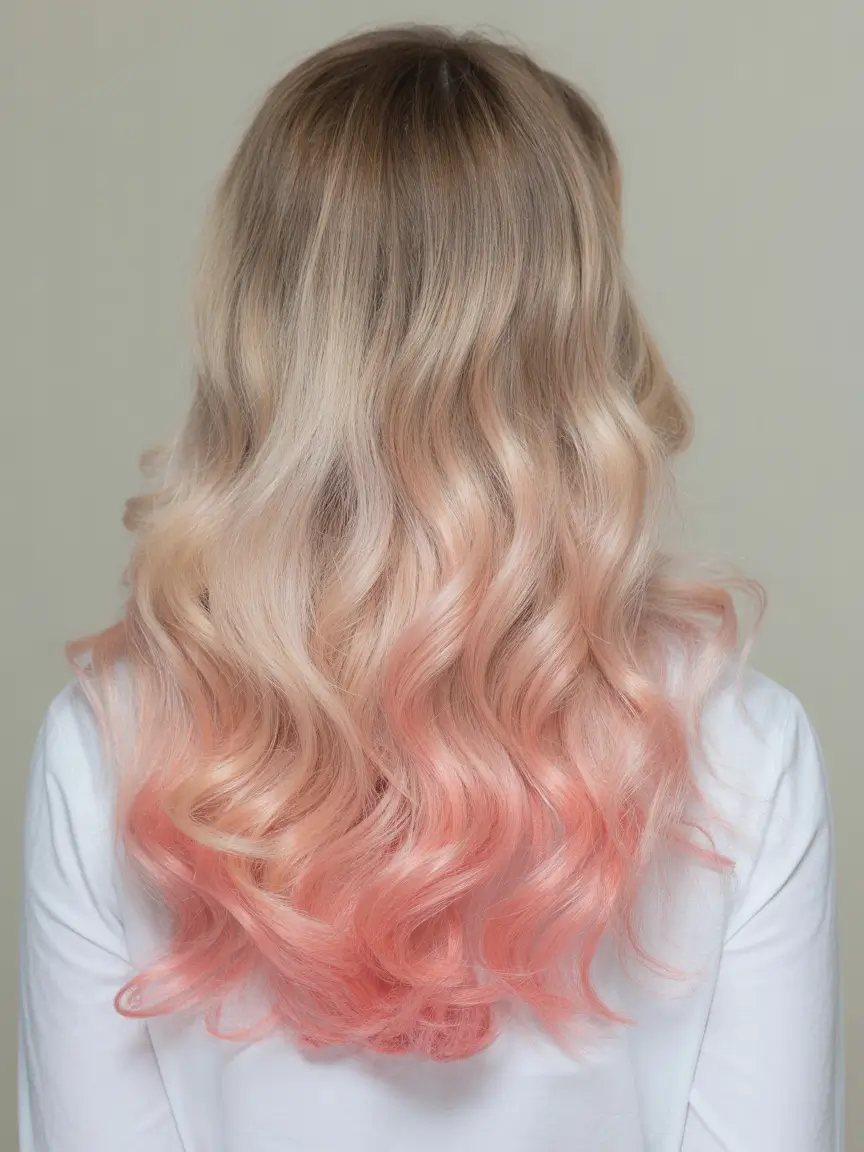 spring hair color for brown skin Peachy Blonde Ombré With Soft Sunset Ends