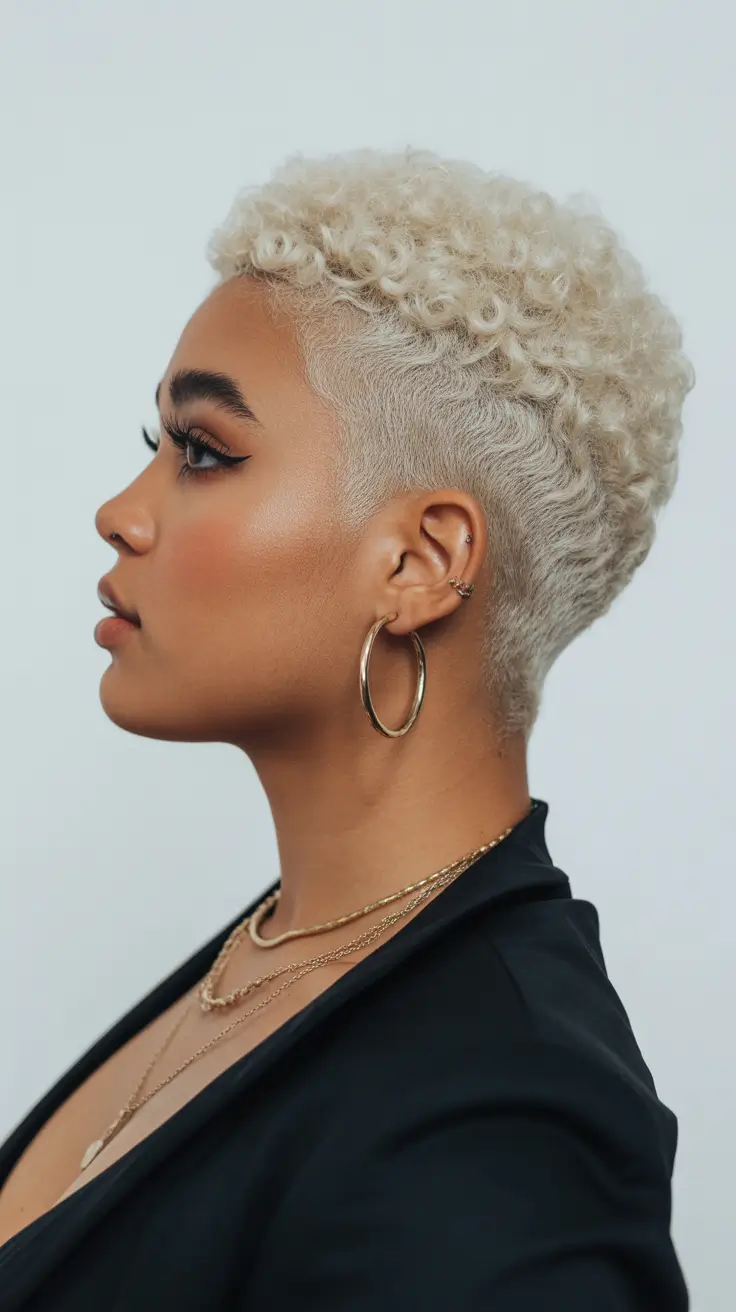 spring short Hairstyles Platinum Curly Taper With Soft Natural Texture