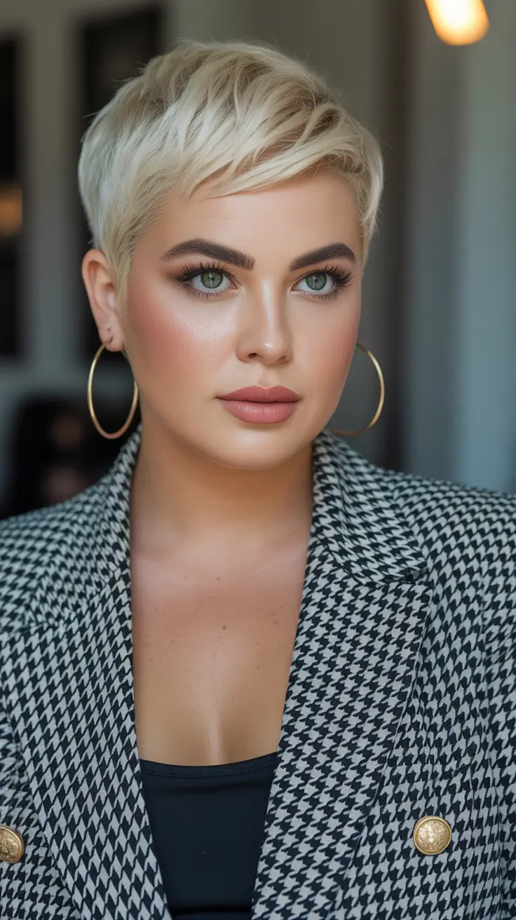 spring short Hairstyles Ice Blonde French Pixie With Feathered Texture