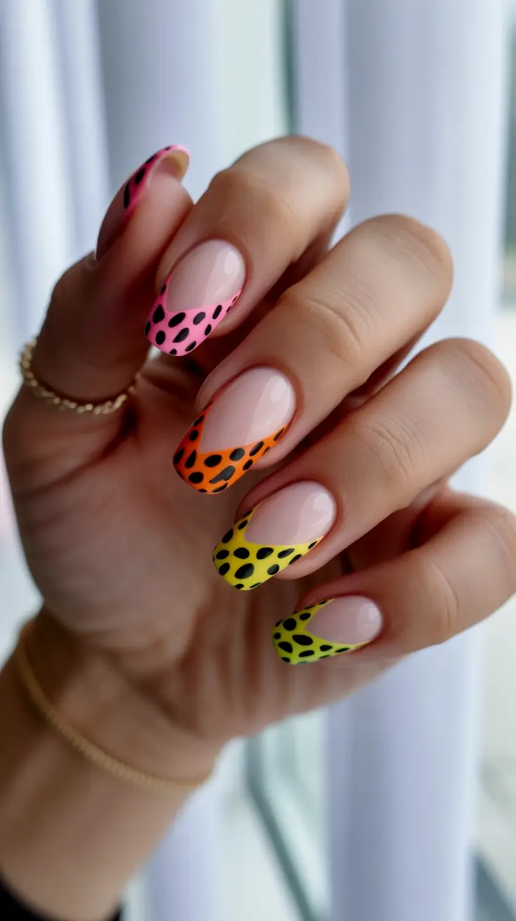 spring break nails Neon Leopard French Tips That Feel Like Instant Vacation Mode