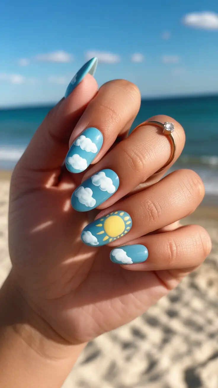 spring break nails Sky And Sunshine Story Nails That Feel Like A Florida Postcard