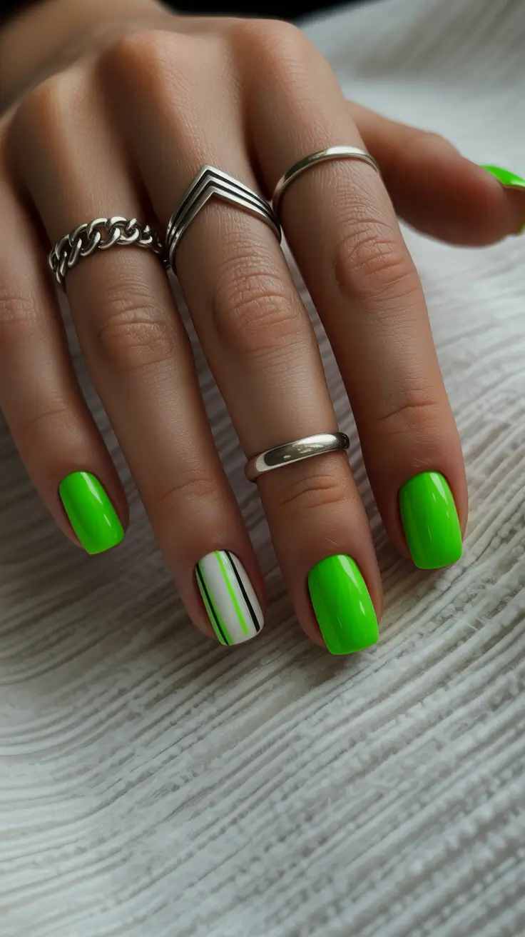 spring break nails Electric Lime Minimal Nails That Instantly Wake Up Your Style