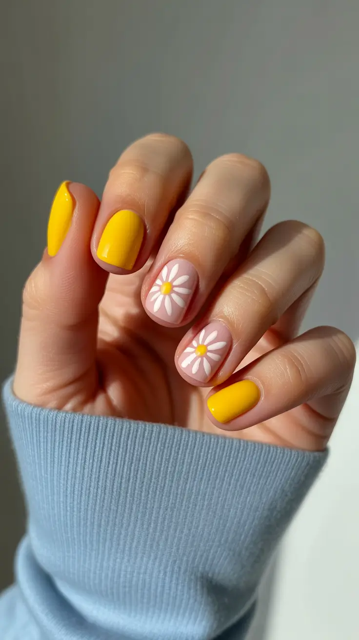 spring break nails Sunny Daisy Nails That Capture Pure Spring Happiness