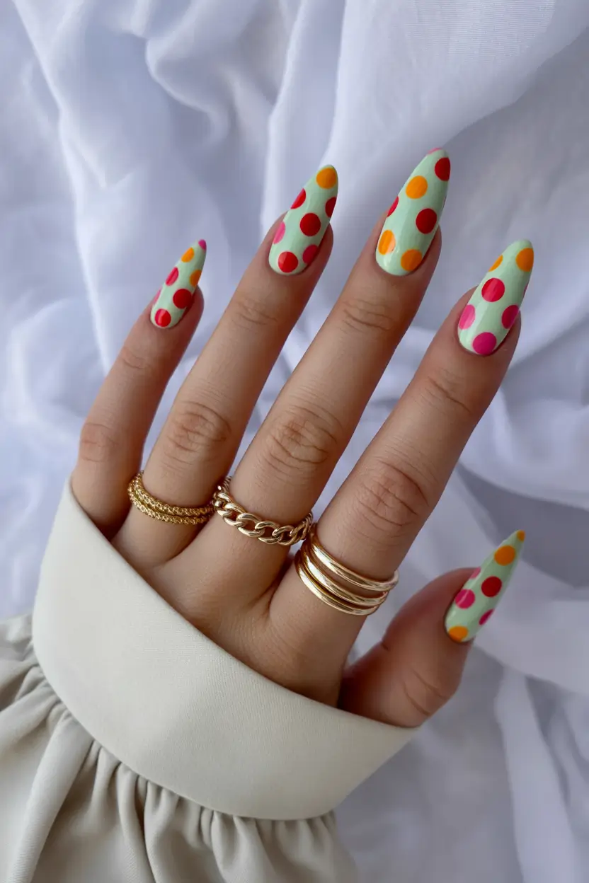 spring nails simple Playful Polka Dot Art for Bold Spring Energy