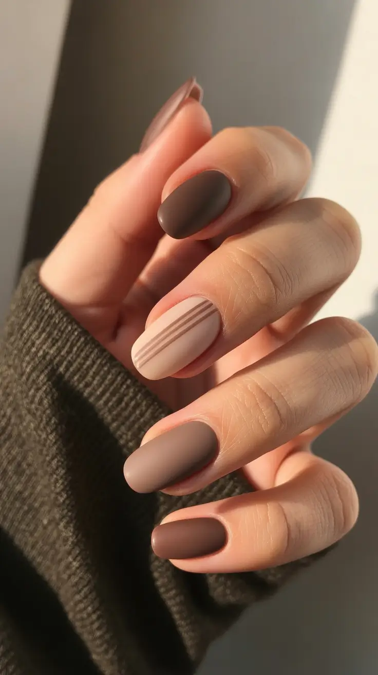spring nails simple Modern Neutral Minimalism with Graphic Line Detail