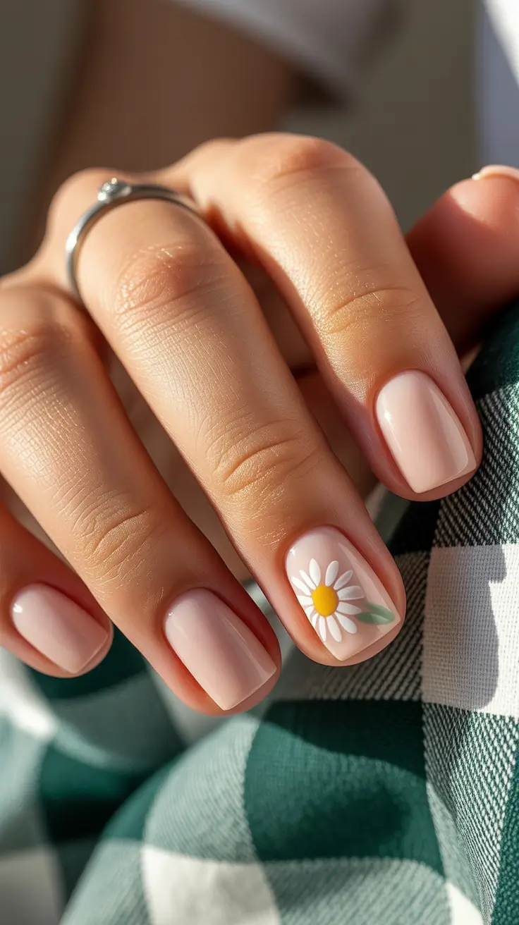spring nails simple Soft Floral Minimalism for Everyday Spring Energy