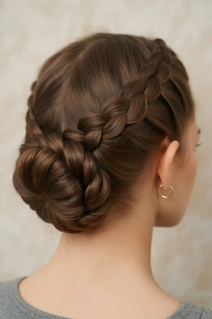 spring braids hairstyle Low Braided Chignon with Structured Crown