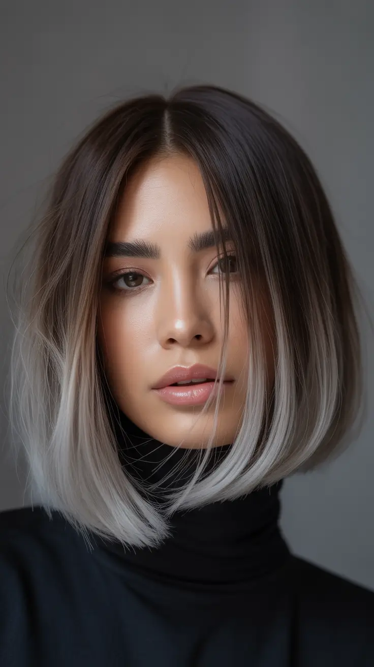 spring balayage hair color ideas Sleek Shadow Root Balayage Bob