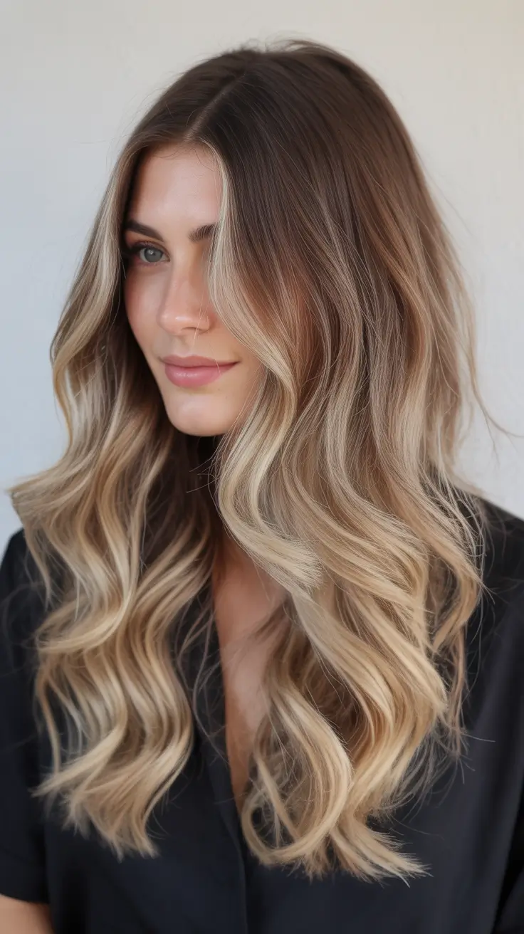 spring balayage hair color ideas Golden Soft Balayage with Flowing Length