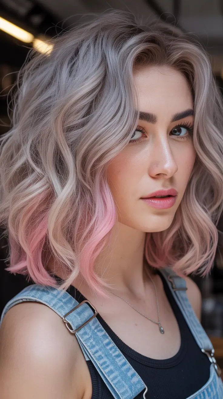 spring balayage hair color ideas Soft Pink Balayage Waves with Airy Volume