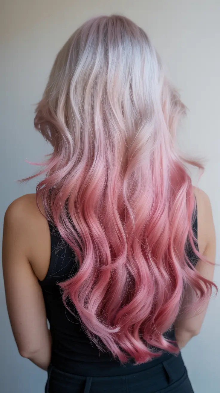 spring balayage hair color ideas Long Rosé Balayage with Soft Volume