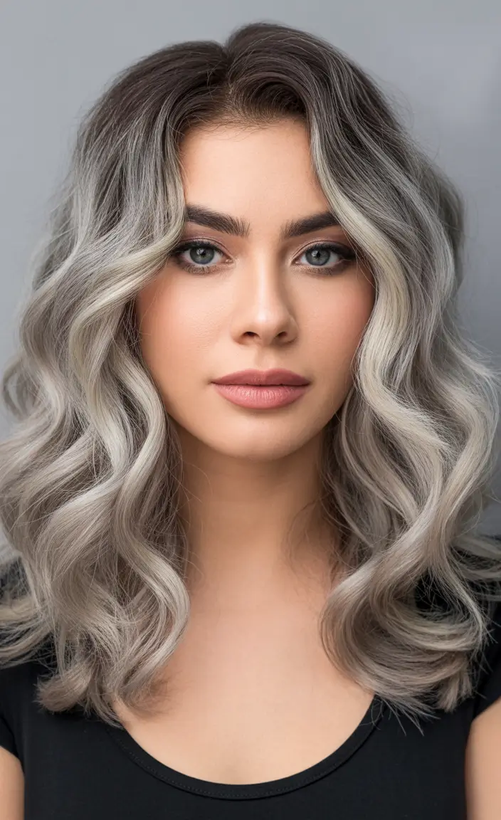 spring balayage hair color ideas Cool-Toned Smoky Blonde Balayage Waves