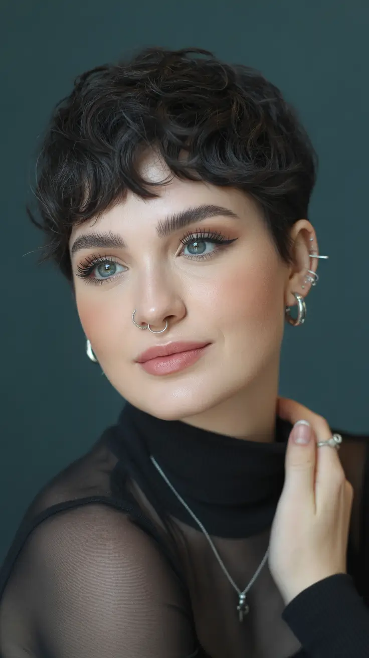 spring pixie Curly Soft Pixie With Dark Spring Drama