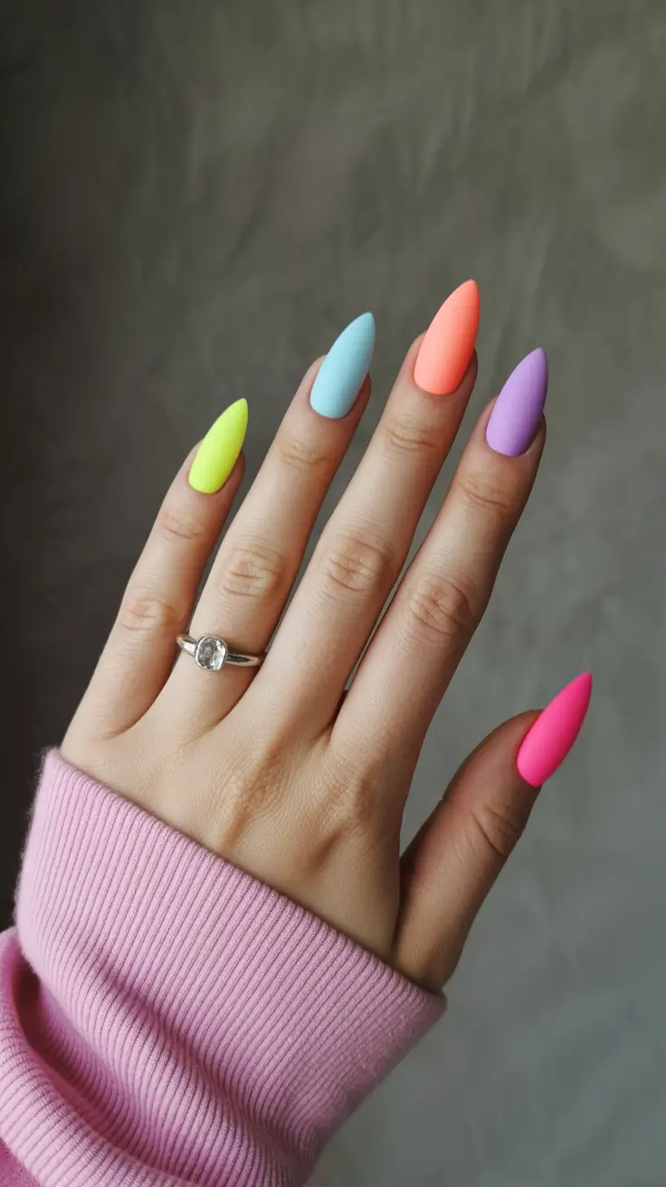 vibrant cute spring nails 2026 Playful Pastel Smile and Daisy Spring Nails