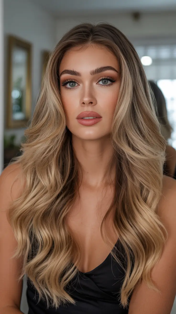 spring caramel hair color Soft Honey Golden Blonde Caramel With Airy Glam Waves