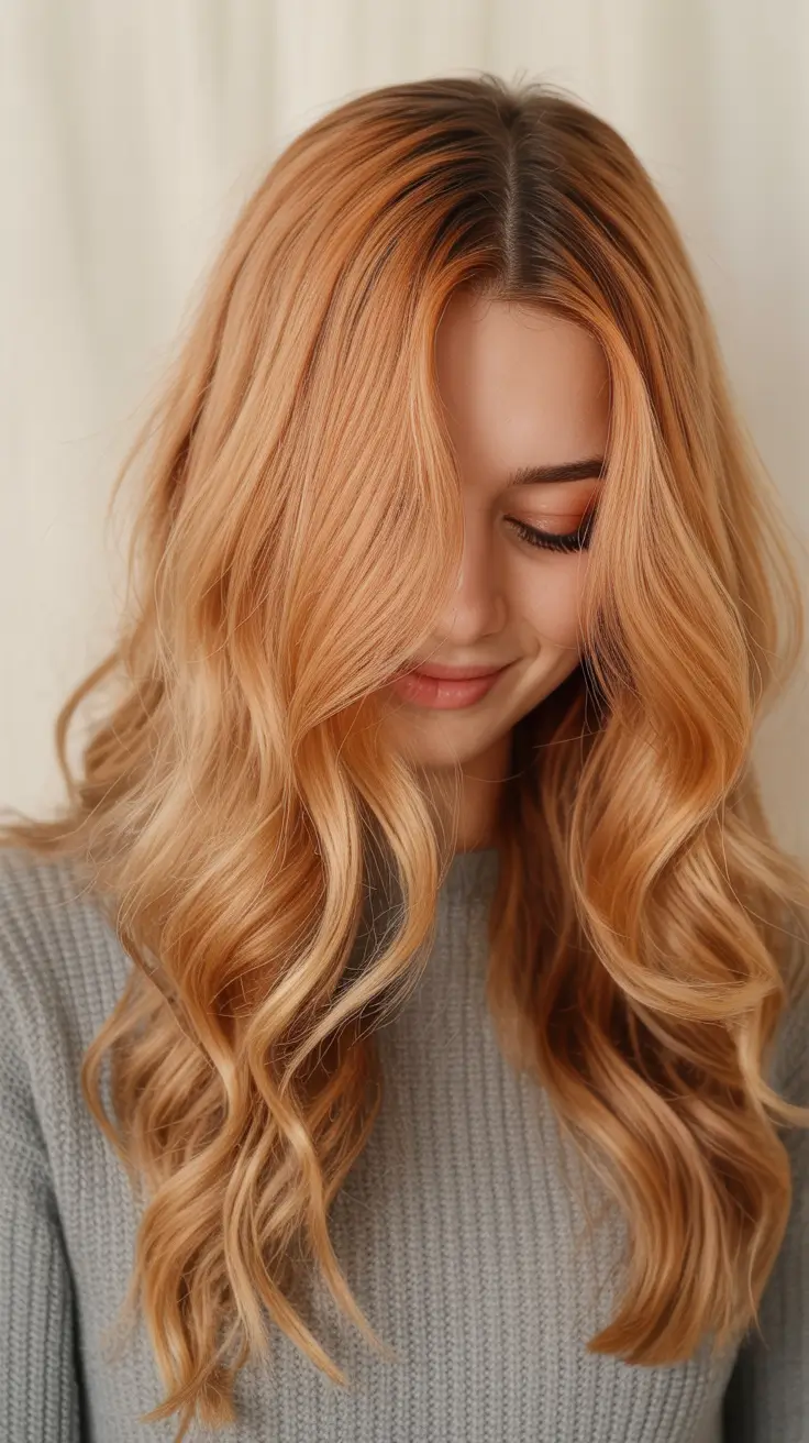 spring caramel hair color Golden Honey Caramel Waves With Sunlit Glow