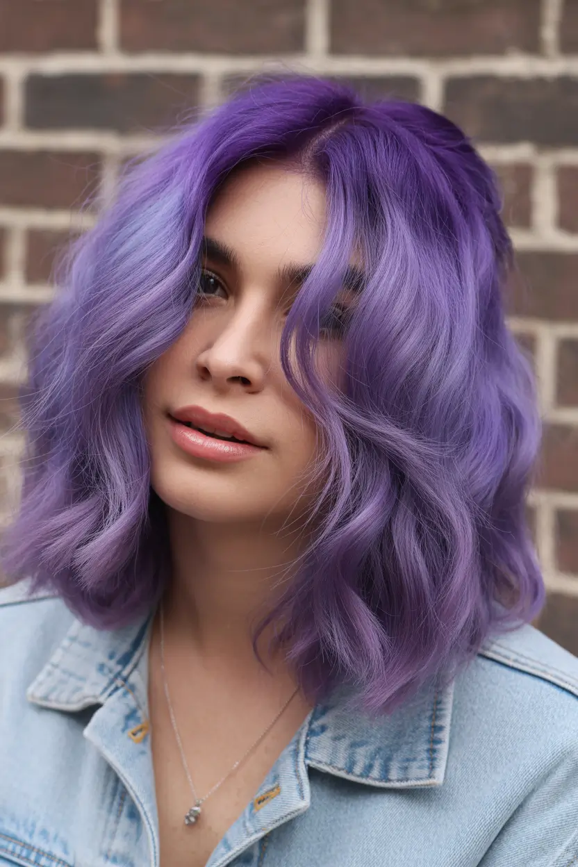 spring hair color warm skin tone Velvet Lilac With Warm Undertones
