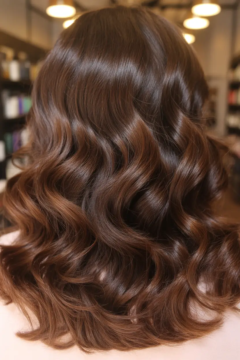 spring brown hair color Chocolate Wave Brown With Glossy Spring Movement