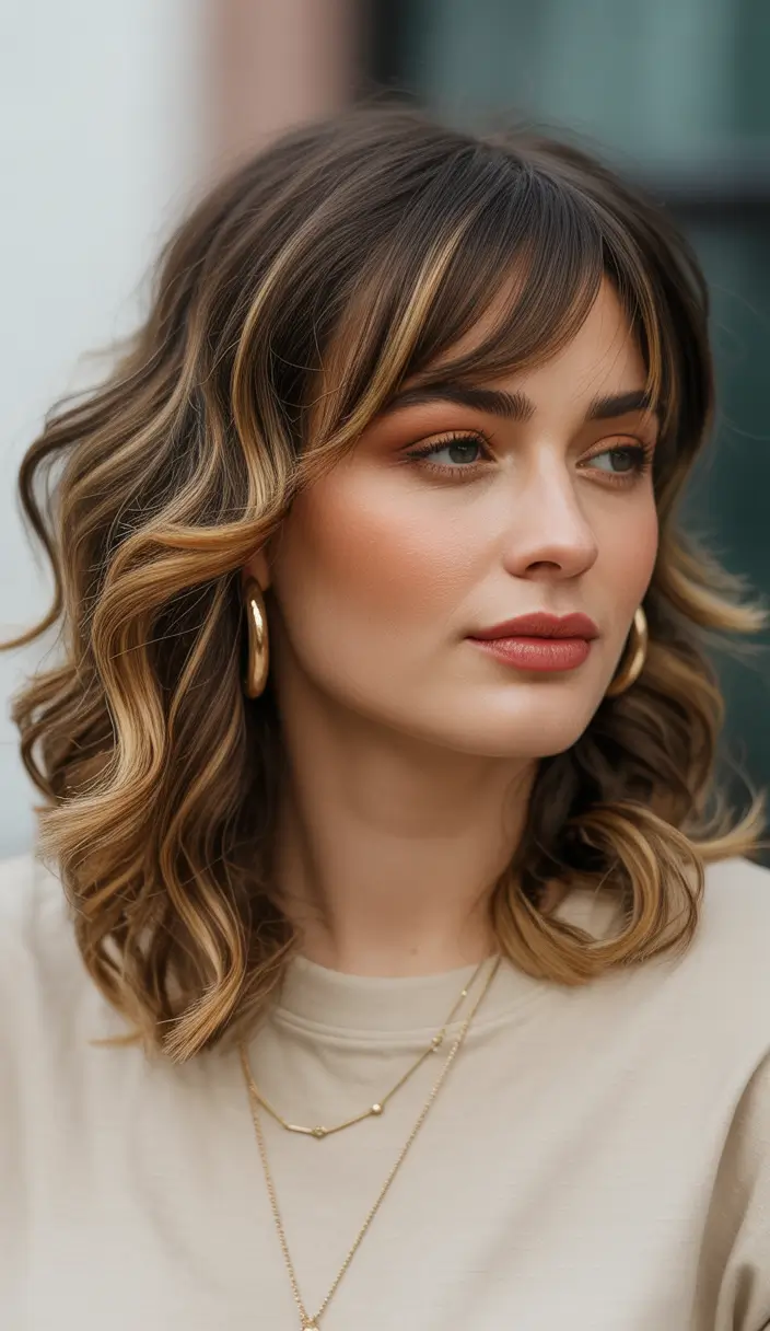 spring brown hair color Warm Brunette Bob With Golden Face-Framing Highlights