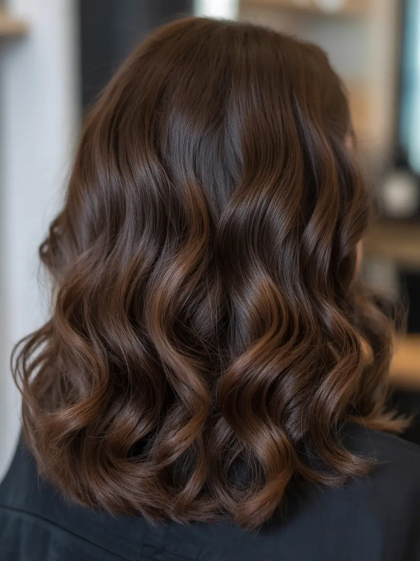 spring brown hair color Soft Brunette Waves With Balayage Glow For Everyday Luxury