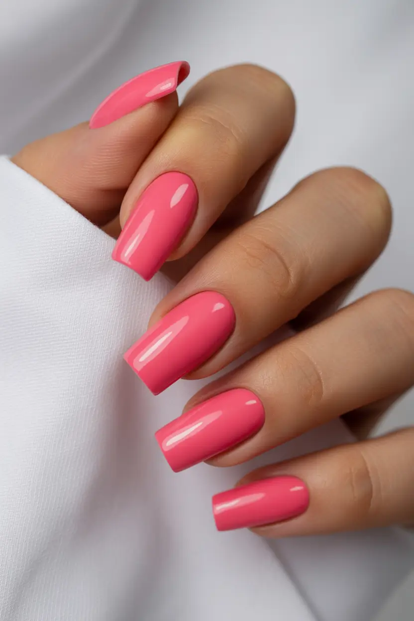 21 April nails ideas 2026 Playful Bubblegum Pink For Fresh Spring Energy