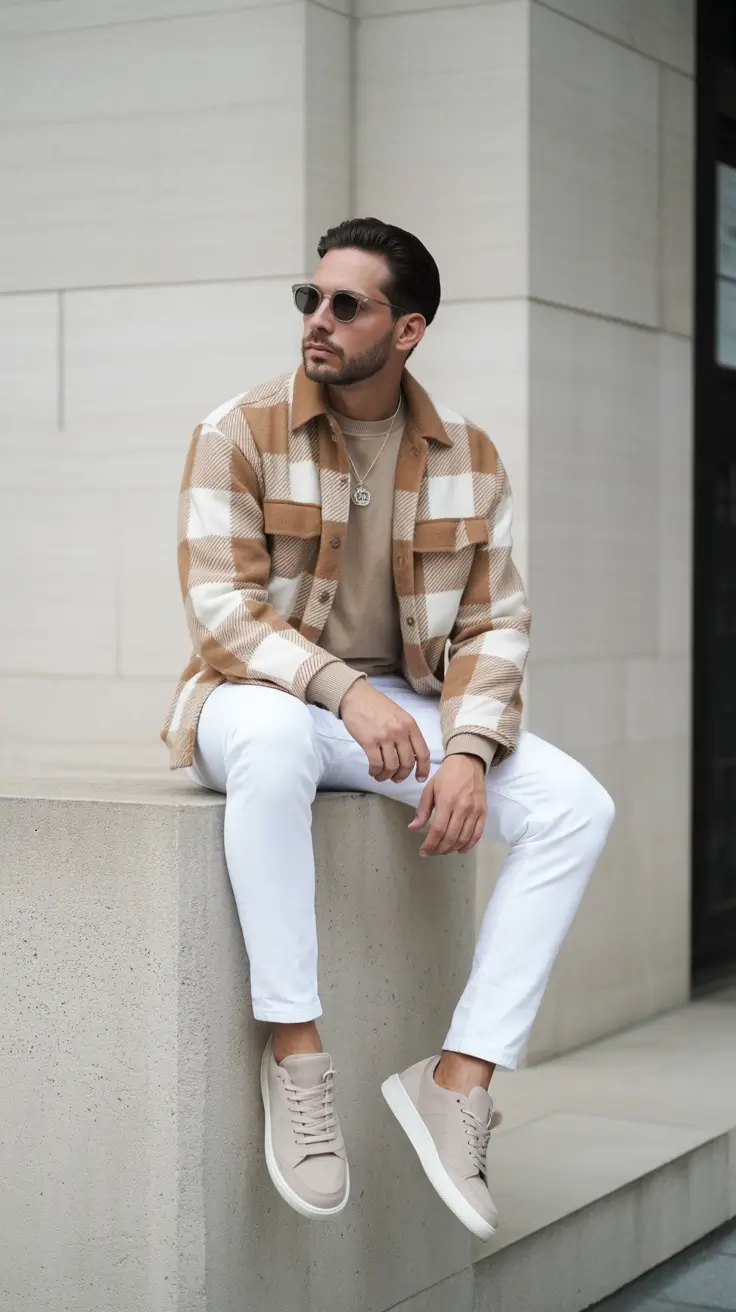 Casual summer outfits men 2026 Soft Contrast Layers With a Relaxed Street Edge