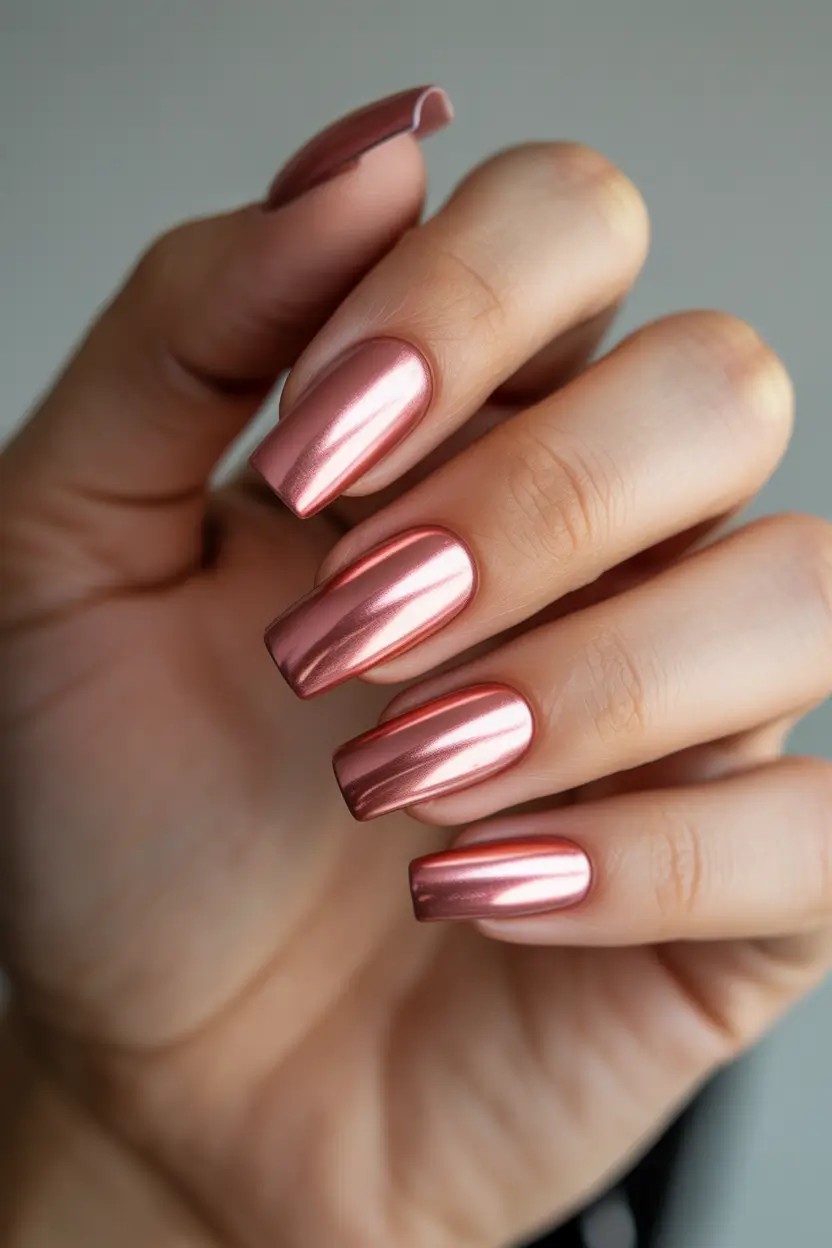 spring pink chrome nails Milky Pink Chrome With Cozy Minimal Finish
