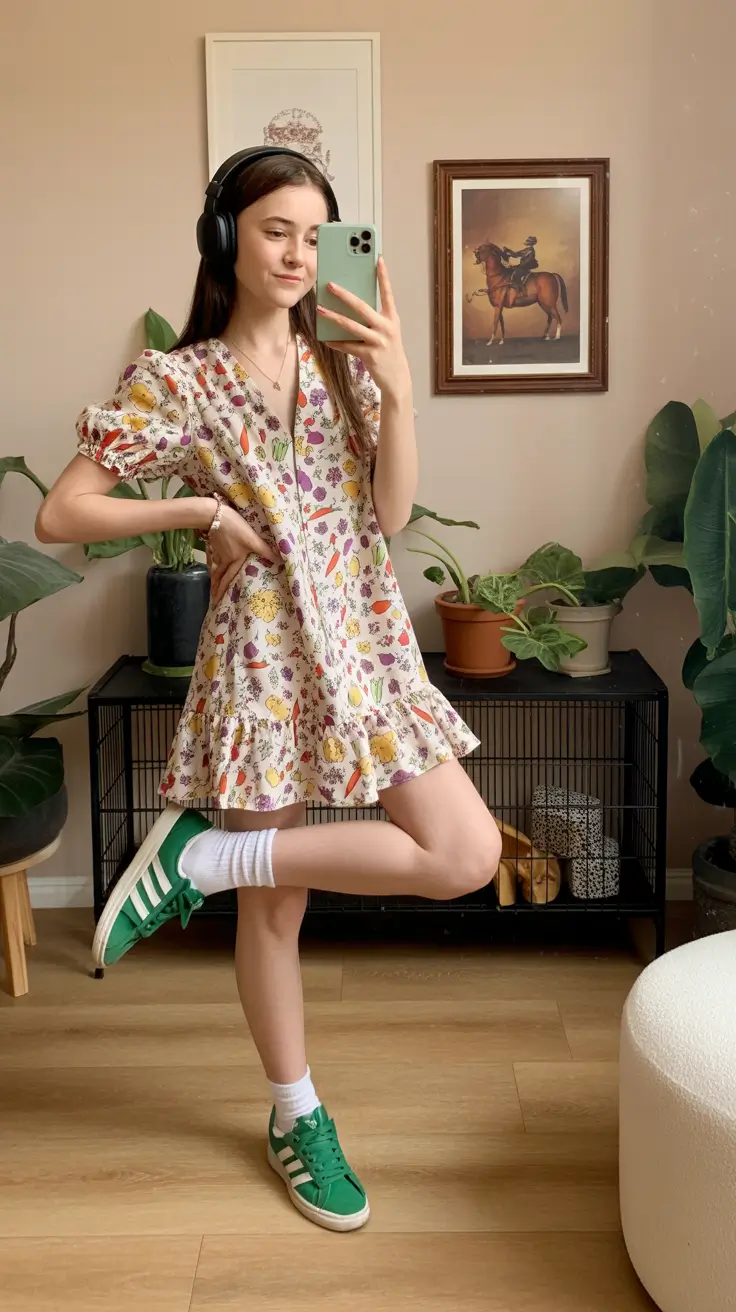 cute summer outfits for teens 2026 Playful Printed Dress And That Bold Aesthetic Confidence