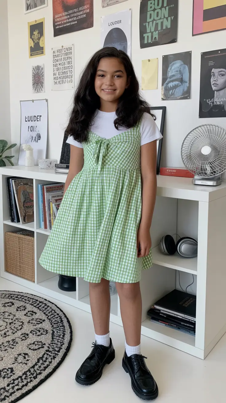 cute summer outfits for teens 2026 Soft Green Gingham And That Playful Preppy Comeback