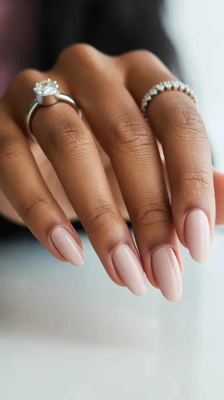 spring nails for tan skin Soft Nude Almond Nails For Effortless Spring Minimalism