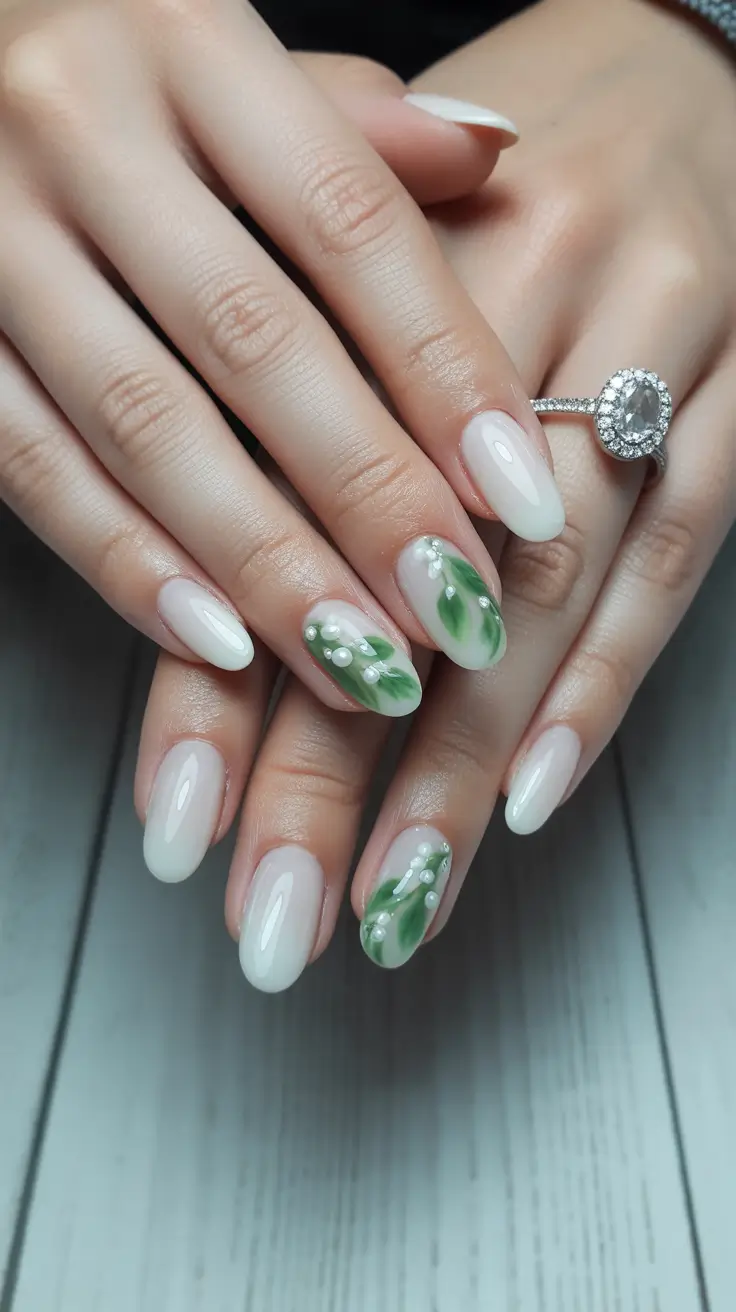 spring oval nails Fresh Lily Of The Valley Inspired Spring Nails