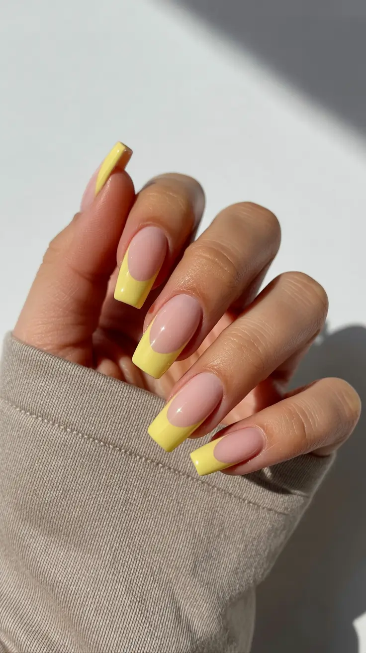 spring ballerina nails Sunny Yellow French Ballerina Nails for Fresh Spring Energy