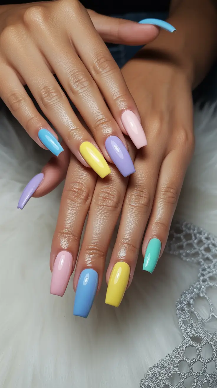 spring ballerina nails Pastel Rainbow Ballerina Nails For Playful Spring Energy