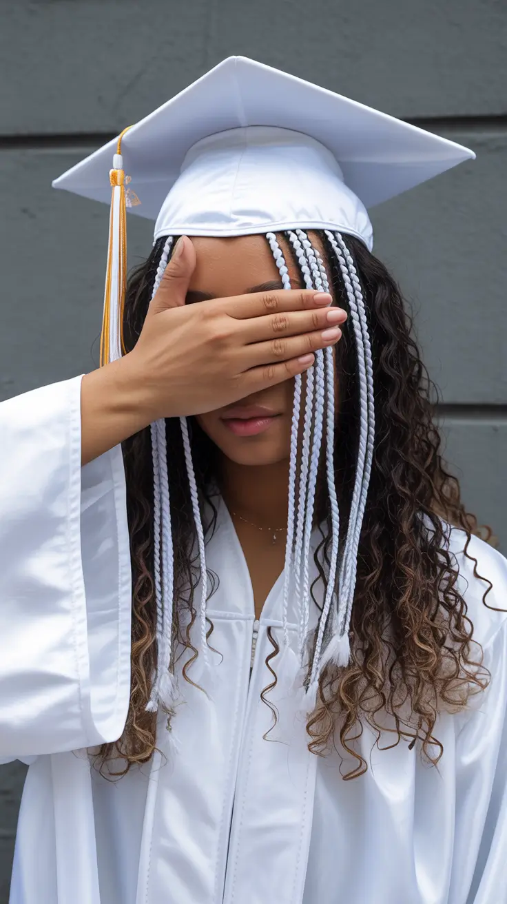graduation hairstyles ideas 2026 Statement Braids With Curly Graduation Hair