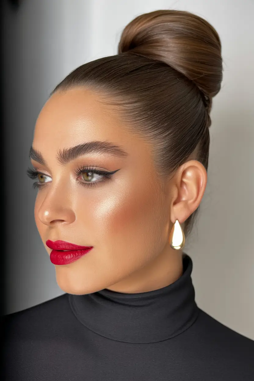 graduation hairstyles ideas 2026 Sleek High Bun Graduation Style