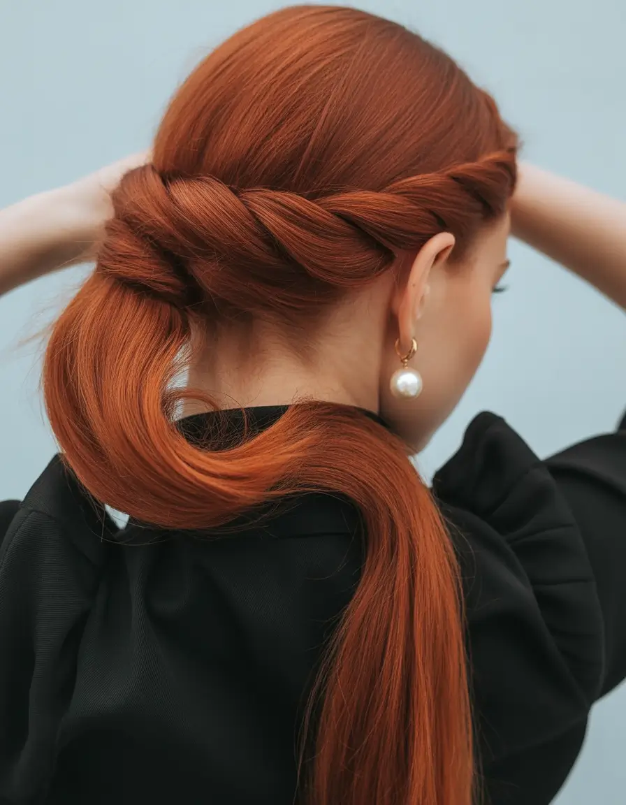 graduation hairstyles ideas 2026 Elegant Twisted Ponytail With Polished Graduation Finish