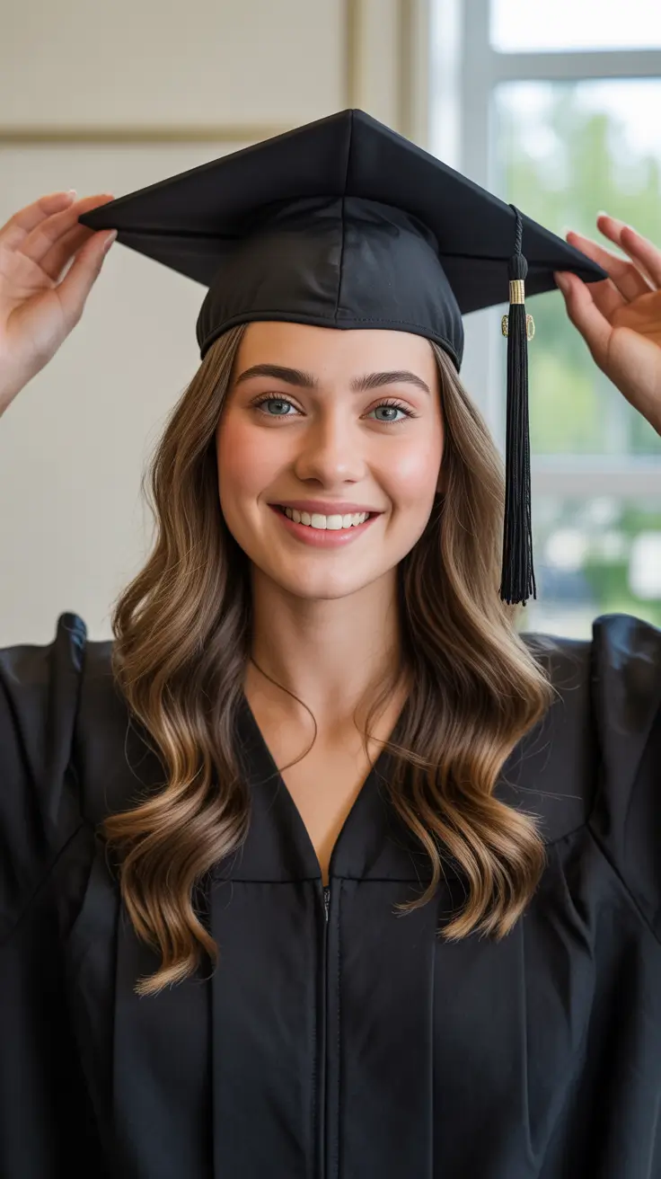 graduation hairstyles with cap ideas 2026 Soft Graduation Curls For A Cute And Natural Look