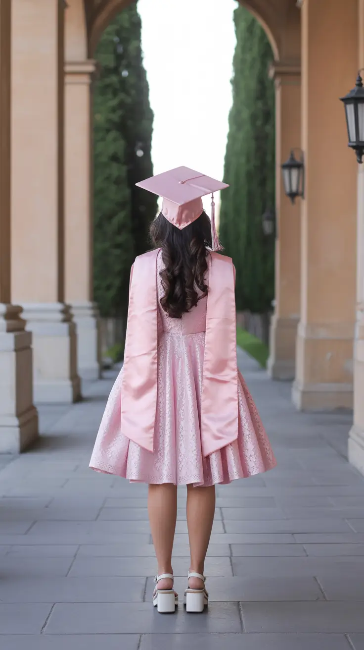 graduation look ideas 2026 Soft Pink Graduation Dress With Feminine Celebration Style